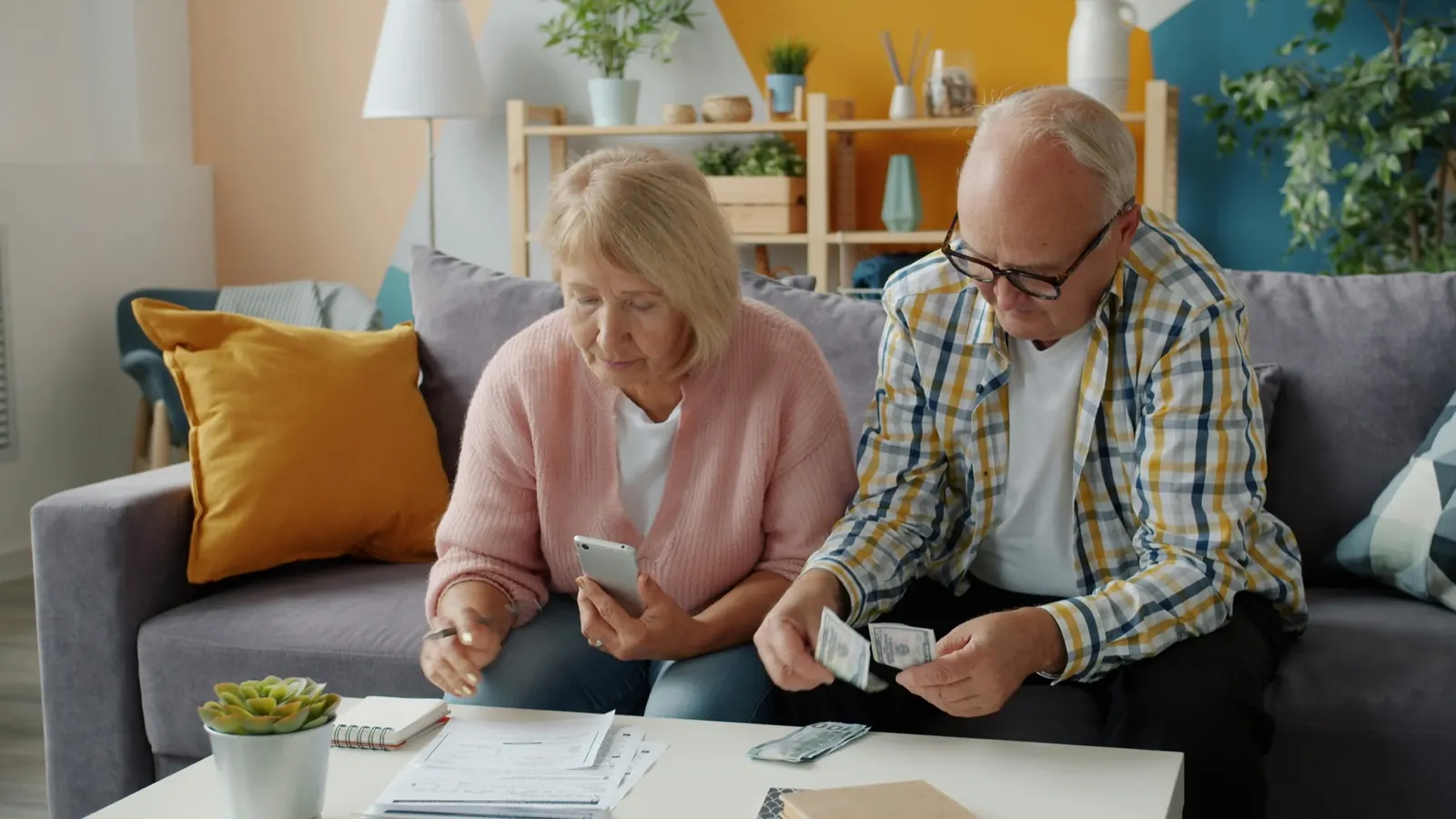 Couple reviewing retirement and estate planning documents